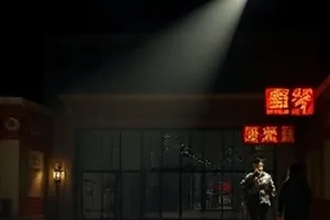 城市霓虹夜景，渐变天空没有出现色带