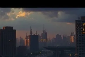 冷青色浅滩场景，暗部细节层次分明